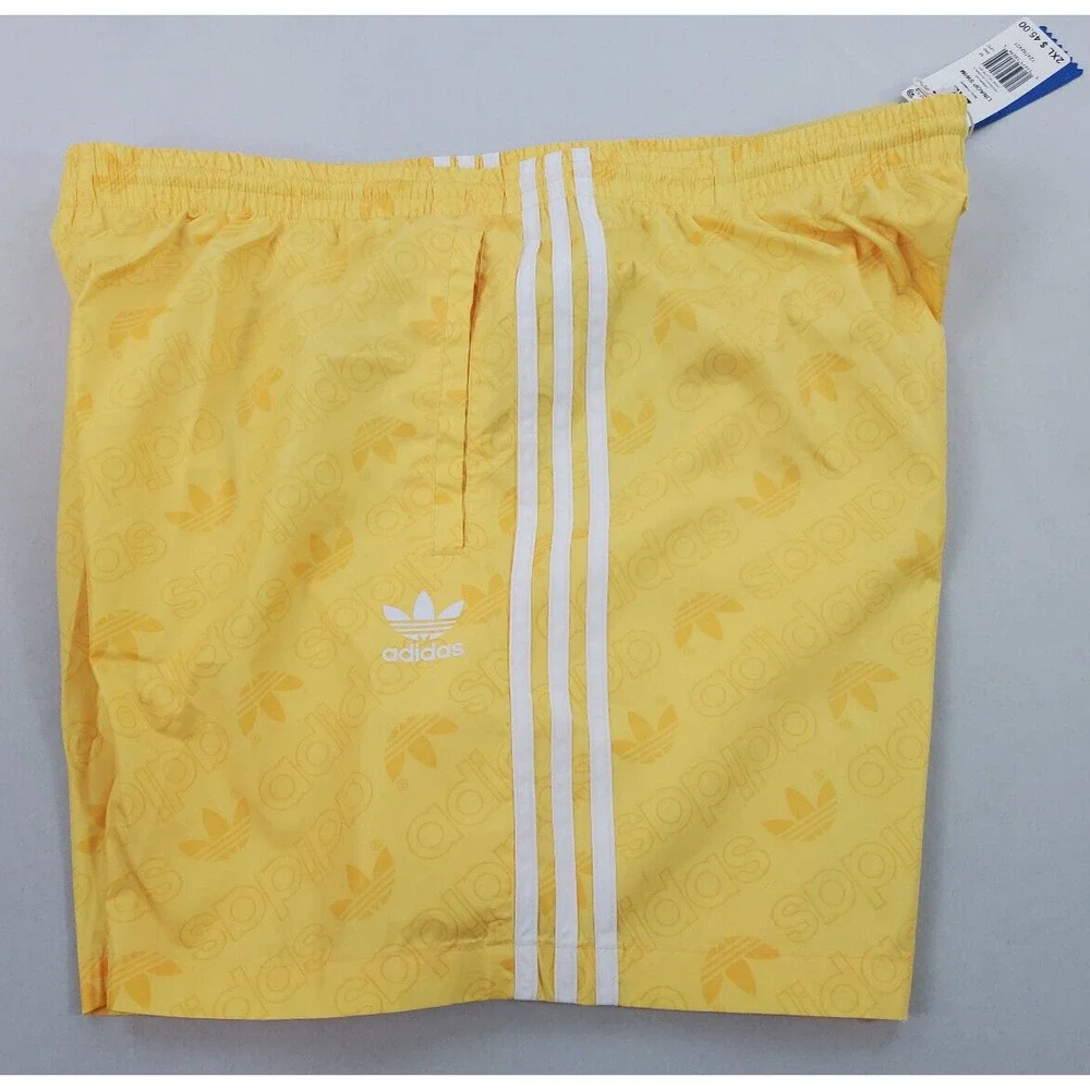 Adidas men swimwear shorts GJ5169 LINAOP 124782421 yellow pockets 2XL $45